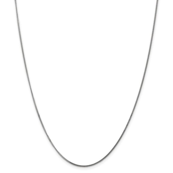 14k White Gold 1.3mm Curb Pendant Chain Necklace - 2.2 Grams - 18 Inch - Spring Ring