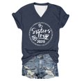 thumbnail image 4 of Telankuip 2026 Sisters Trip T-Shirts for Women Loose Fit V-Neck Short Sleeve Graphic Tees Summer Beach Vacation Travel Comfort Breathable Casual Tops with Letter Printed Design Navy XXXL, 4 of 4