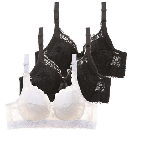 ASFGIMUJ Bras For Women Full Coverage Pack Of 3 Bras With Underwire Push Up Bra Set Sexy Bustier Sports Bra Training Bra Bra Plus Size
