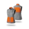 thumbnail image 1 of ORORO Heated Fleece Vest for Women with Battery, 4-Zone Heating Fleece Base Layer for Winter (Gray, M), 1 of 8