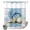 Blue, variant on No Hook Shower Curtain, Blue Coastal Starfish Shower Curtains for Bathroom with See Through Top Window, Grey Sage Green Nautical Coral Summer Waterproof & Washable Bath Curtain Stall 48"x72"