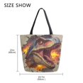 thumbnail image 5 of Canvas Tote Bag Large Canvas Bag 13.5x5.1x15 Inch Shopping Canvas Bag Suitable For Outing Shopping Travel Out Of Large Capacity Storage Dinosaur Icon Design, 5 of 9