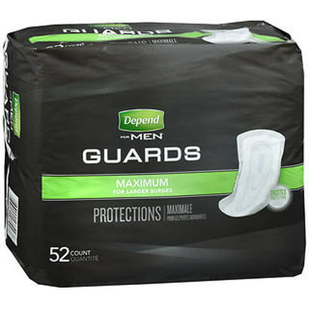 Depend Incontinence Guards for Men, Maximum Absorbency, 52 (Best Depends For Seniors)