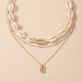 thumbnail image 4 of Cadena de clavícula, accesorios multicapa, collar con colgante de concha de cuentas de arroz de estilo bohemio para mujer, 4 of 6