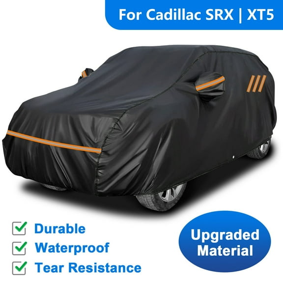 Car Cover for Cadillac SRX XT5, Waterproof Windproof SUV Full Coverage Car Cover, All Weather Exterior Outdoor Dust Sun Snow Rain Protection Black