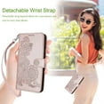 thumbnail image 5 of for iPhone 14 Plus Wallet Case,14 Plus Phone Case Card Holder,Cute Floral Leather Kickstand Flip Cases,Wrist Strap,Magnetic Closure,Shockproof Protective Cover for iPhone 14 Plus (Rose Gold), 5 of 14