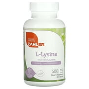 L-Lysine, Free Form, 500 mg, 60 Capsules, Zahler