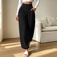 thumbnail image 2 of Khunlpohl Womens Casual Sports Pants Elastic High Waist Yoga Workout Joggers Pant Plain Loose Trousers with Pockets, 2 of 8