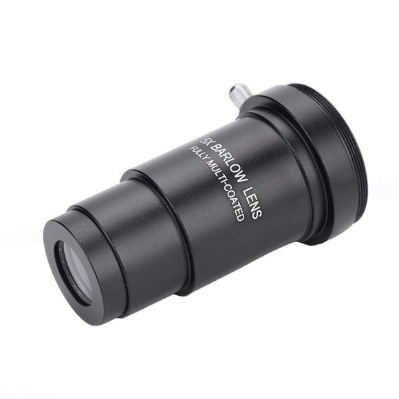 Lente Barlow de 1,25 pulgadas Lente Barlow óptica multicapa de aleación de aluminio con aumento 5X con rosca M42 x 0,75 mm para ocular de telescopio astronómico de 31,7 mm