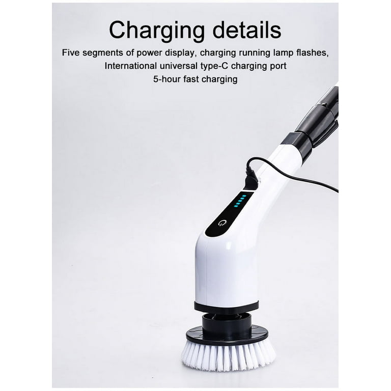 Electric Spin Scrubber,Cordless Scrubber Cleaning Brush with 7 Replaceable  Brush Heads,2 Speeds Power Scrubber Brush for
