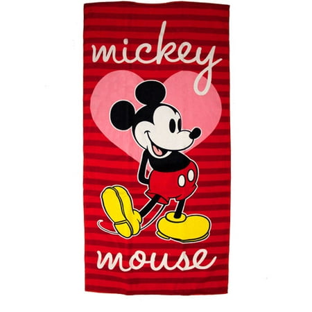 Disney Mickey Mouse Heart Beach Towel (Best Beach Towels Reviews)