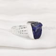 thumbnail image 2 of Natural Lapis Lazuli Ring, Rough Lapis Lazuli Ring, Afghani Lapis, Three Doted Band, 925 Sterling Silver, Womens Ring, Christmas, Thanksgiving, Handmade, Statement Jewelry, Rough Gemstone Jewelry, 2 of 6