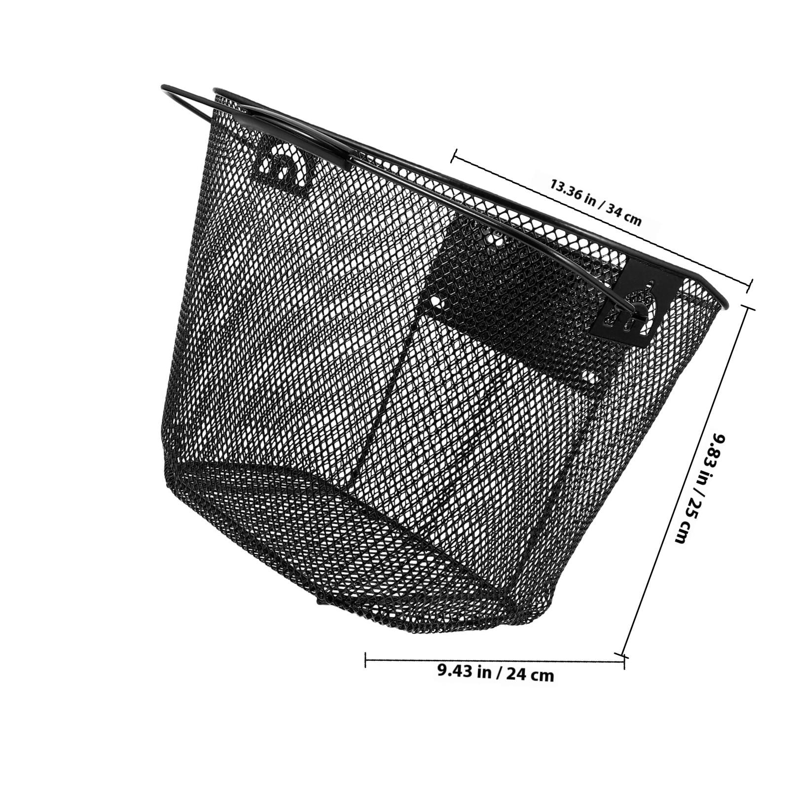 FOMIYES Back to School Front Basket Attachment for Bicycle Large Bike Basket Detachable Metal Black 1 Set