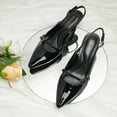 thumbnail image 2 of JENN ARDOR Women's Slingback Kitten Heels Pointed Closed Toe Buckle Strap Stiletto, 2 of 5