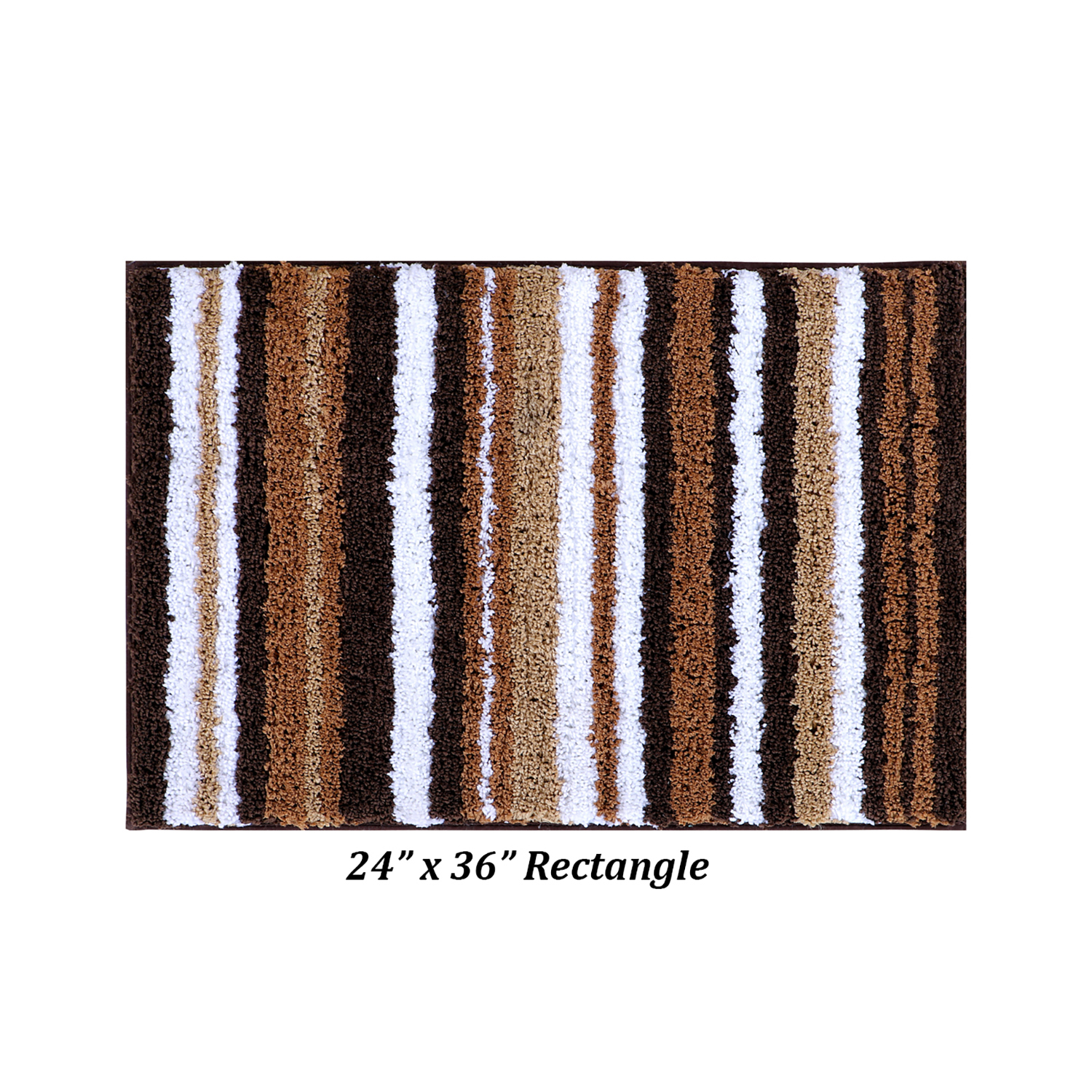 Better Trends 24" x 36" Bathroom Rugs 100% Polyester Soft Water Absorbent Non Slip Bath Mat Machine Washable Rug Griffie Collection - Brown