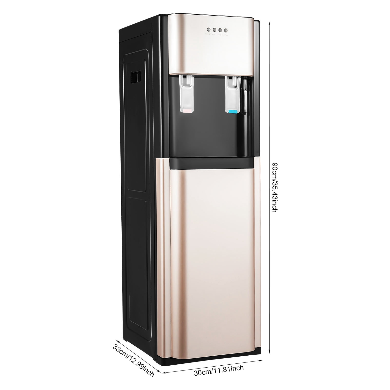 Bottom Loading Water Cooler Dispenser, Water Dispenser with Heating and Cooling Functions, for Home, Office (Gold)