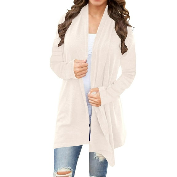 Women's Airy Knit Cardigan Long Sleeve Loose Fit Duster Sweater Soft Layering Piece for Office Casual Wear 2025 Fashion
