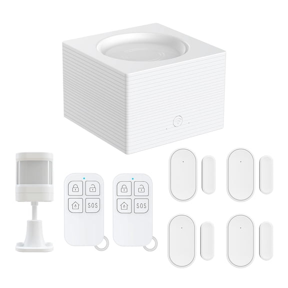 YAHHU Smart Home Wireless WiFi Alarm System with 8‑Piece Kit, 100 Sensor Capacity, Dual WiFi/GSM, Alexa/Google Voice Control, 11‑Language App