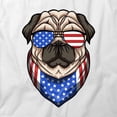 thumbnail image 2 of Pug American Flag T-Shirt | Patriotic American White Tee Gift, 2 of 5