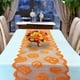 thumbnail image 4 of Camino de mesa de Halloween | Tira de encaje de punto por urdimbre con estampado de calabaza naranja | Bandera para mesa de té de 13 x 72 pulgadas | Fibra de poliéster transpirable y duradera |, 4 of 9