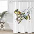 thumbnail image 2 of 72x78 Inch Shower Curtain Vintage Frog Bathroom Decor Waterproof Fabric Bathtub Bath Curtains Decorative Water Surface Motif Animals Artwork Extra Long Shower Curtain Set with Hooks, 2 of 6