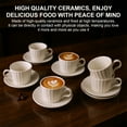 thumbnail image 5 of 100ml White Striped Ceramic Coffee Cup & Saucer Set (6 Cups + 6 Saucers) - Premium Packaging, 5 of 8
