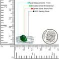 thumbnail image 4 of Weave Teardrop Pear Twist Infinity Shank Wedding Bridal Piece Ring Simulated Green Emerald CZ 925 Sterling Silver size 5, 4 of 5
