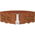 thumbnail image 1 of HSHDLDF 3 Inch Wide Waspie Elastic Vintage Braided Buckle Waist Belt, 1 of 7