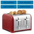 thumbnail image 6 of Kenmore 4-Slice Stainless Steel Toaster, Dual Controls, Extra Wide Slots, 9 Browning Levels- Red & Silver, 6 of 9