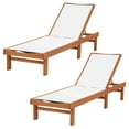 thumbnail image 2 of Gymax 2PCS Patio Wooden Chaise Lounge Chair Recliner w/ Adjustable Backrest, 2 of 9