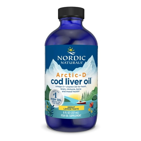 Nordic Naturals Arctic-D Cod Liver Oil Liquid, 1060 Mg, Lemon, 8 Oz