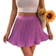 thumbnail image 1 of Mini falda de las mujeres elástico moda romántica color sólido alta cintura plisada mini falda corta, 1 of 6