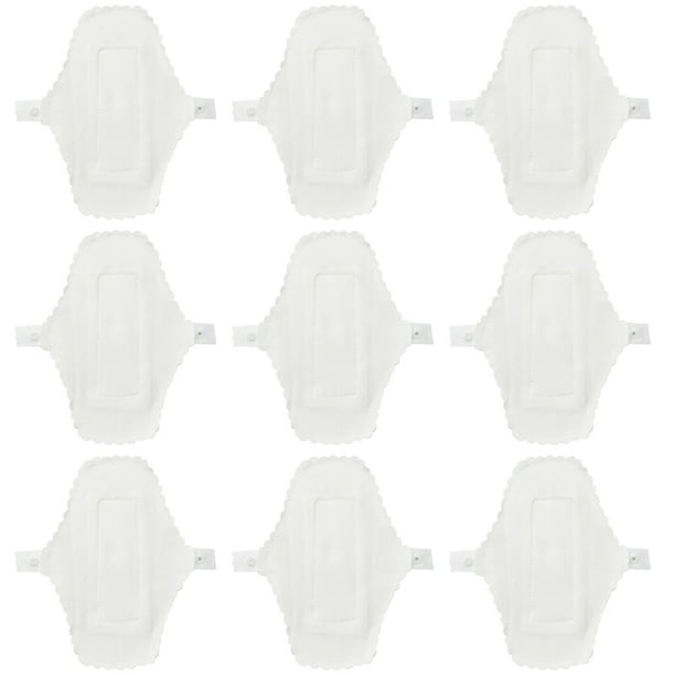 Compresas sanitarias de tela impermeables, lavables y reutilizables (9 unidades en 1), 180 mm (blanco)