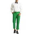 thumbnail image 2 of INSPIRE CHIC Men's Formal Flat Front Skinny Office Prom Cropped Dress Pants 36 Green, 2 of 4