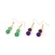 thumbnail image 4 of Nvzi Pendientes personalizados, cuentas redondas de piedra de cristal hechas a mano, pendientes envueltos en alambre de cobre dorado, pendientes elegantes de estilo largo con cuentas (blanco), 4 of 4