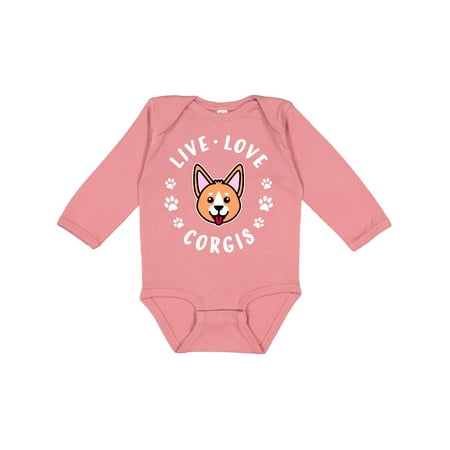 

Inktastic Live Love Corgis Gift Baby Boy or Baby Girl Long Sleeve Bodysuit
