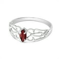 thumbnail image 3 of 14k White Gold Marquise Garnet filigree Ring, 3 of 6