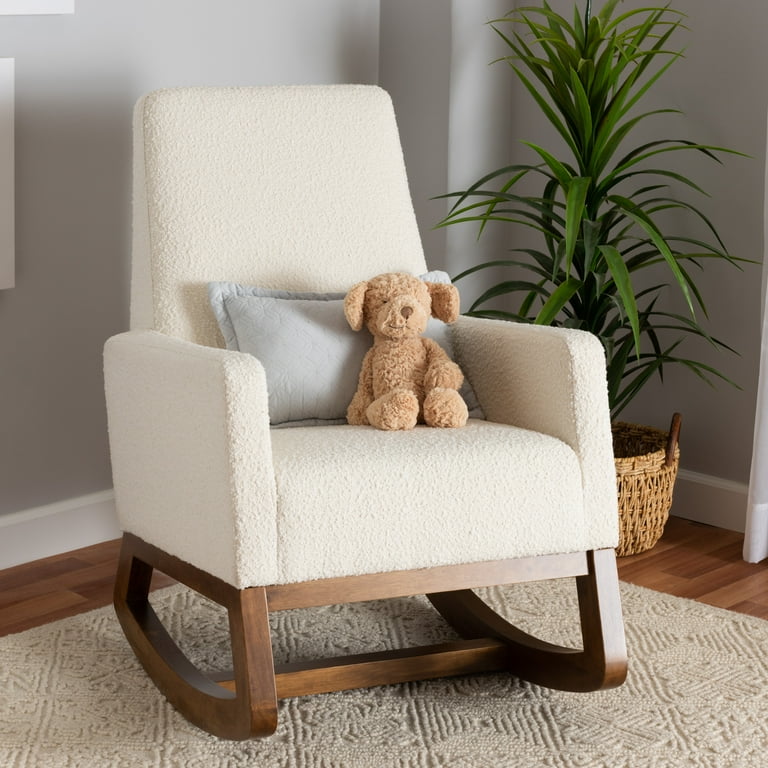 Baxton Studio Yashiya Mid Century Modern Off White Boucle