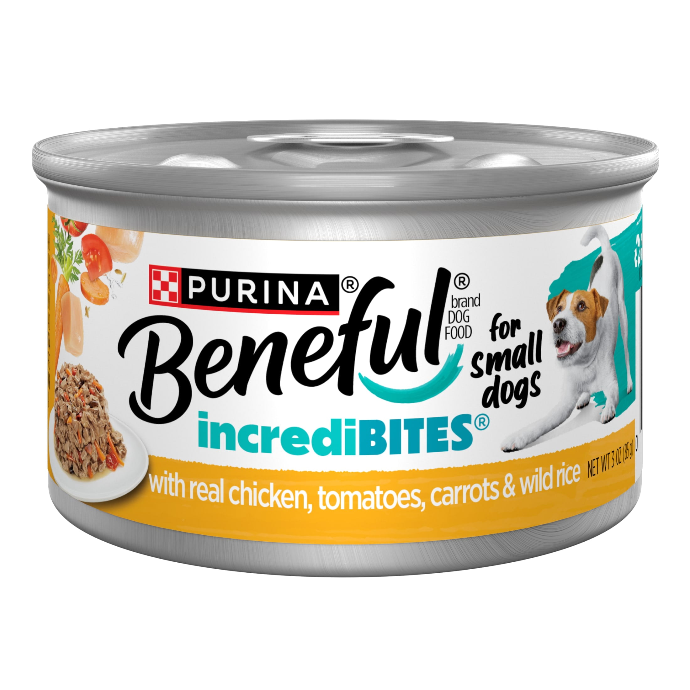 (4 pack) Purina Beneful Small Breed Wet Dog Food in Gravy, IncrediBites With Real Chicken, 3 oz.