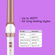 Conair Double Ceramic Tapered Curling Wand, 1.25–.75, Creates Beachy Waves