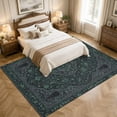 thumbnail image 4 of Large Area Rugs 8'x10', Dark Green Boho Carpet Runner Indoor Outdoor Rugs Home Decor Aesthetic, Retro Ethnic Tribe Abstract Art Non Slip Mats Washable Accent Rug for Living Room Bedroom, 4 of 7
