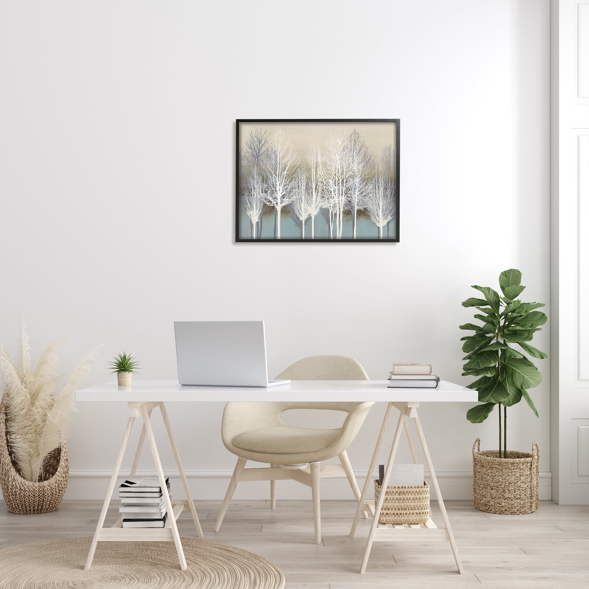 Stupell Industries Winter Tree Forest Silhouettes over Abstract Pattern, 24 x 30, Designed by Kate Bennett