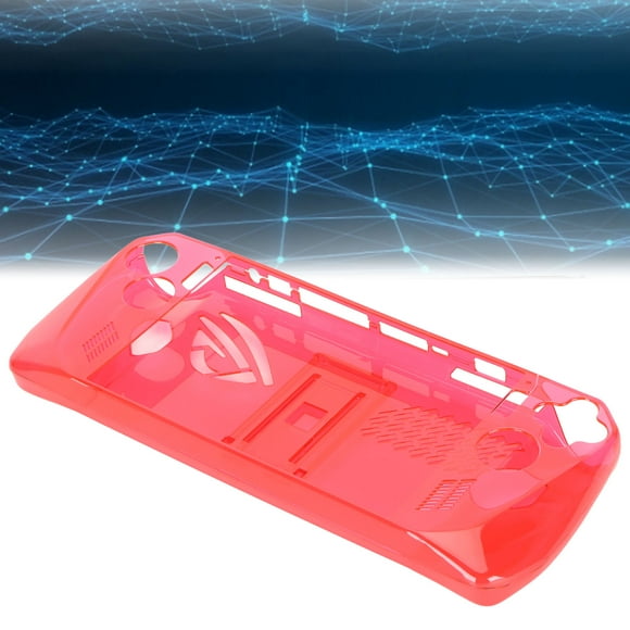 Shockproof Clear Case, Non Slip TPU Protective Cover with Bracket for ROG Ally 2023, Foldable Stand, Handheld Console Transparent Case