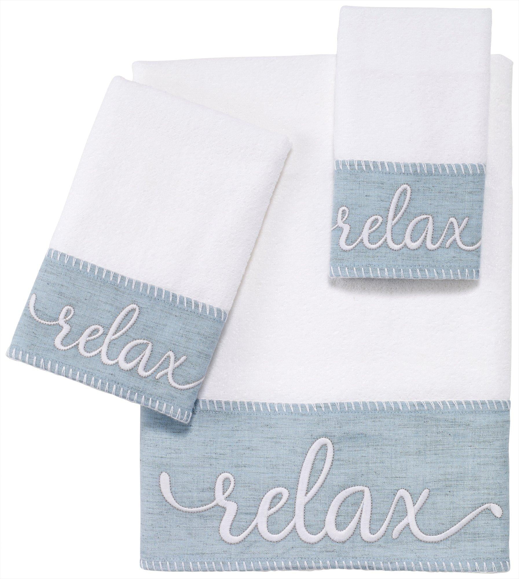 Avanti Relax Towel Collection Finger Tip White/blue