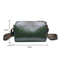 thumbnail image 1 of Bolsa bandolera de PU a la moda para mujer, de hombro de cuero con cera de aceite cilíndrico (verde) Likrtyny Para Estrenar, 1 of 8