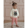 thumbnail image 5 of BemeyourBBs Toddler Baby Girl Fall Outfits Raccoon Sweatshirt with Pants 2 Pcs Set, 5 of 9