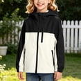 thumbnail image 5 of Cethrio Girls Zip up Jackets, Waterproof Lightweight Outdoor Long Sleeve Kids Windbreaker Black Size 5-6 T, 5 of 6