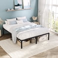 thumbnail image 3 of Einfach Queen Bed Frame, Heavy Duty Metal Platform Bed with Ample Under-bed Storage Space, No Box Spring Needed, Black, 3 of 12