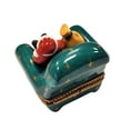 thumbnail image 6 of Santa Claus w Bag on Green Christmas Chair Limoges Box Porcelain Figurine, 6 of 6