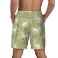 thumbnail image 4 of Goofa Cute Rabbit And Flower Printed Men's Swim Trunks Board Shorts Quick Dry Mens Swimming Trunks with Compression Liner,Breathable Fit Hawaii Beach Shorts-Large, 4 of 9